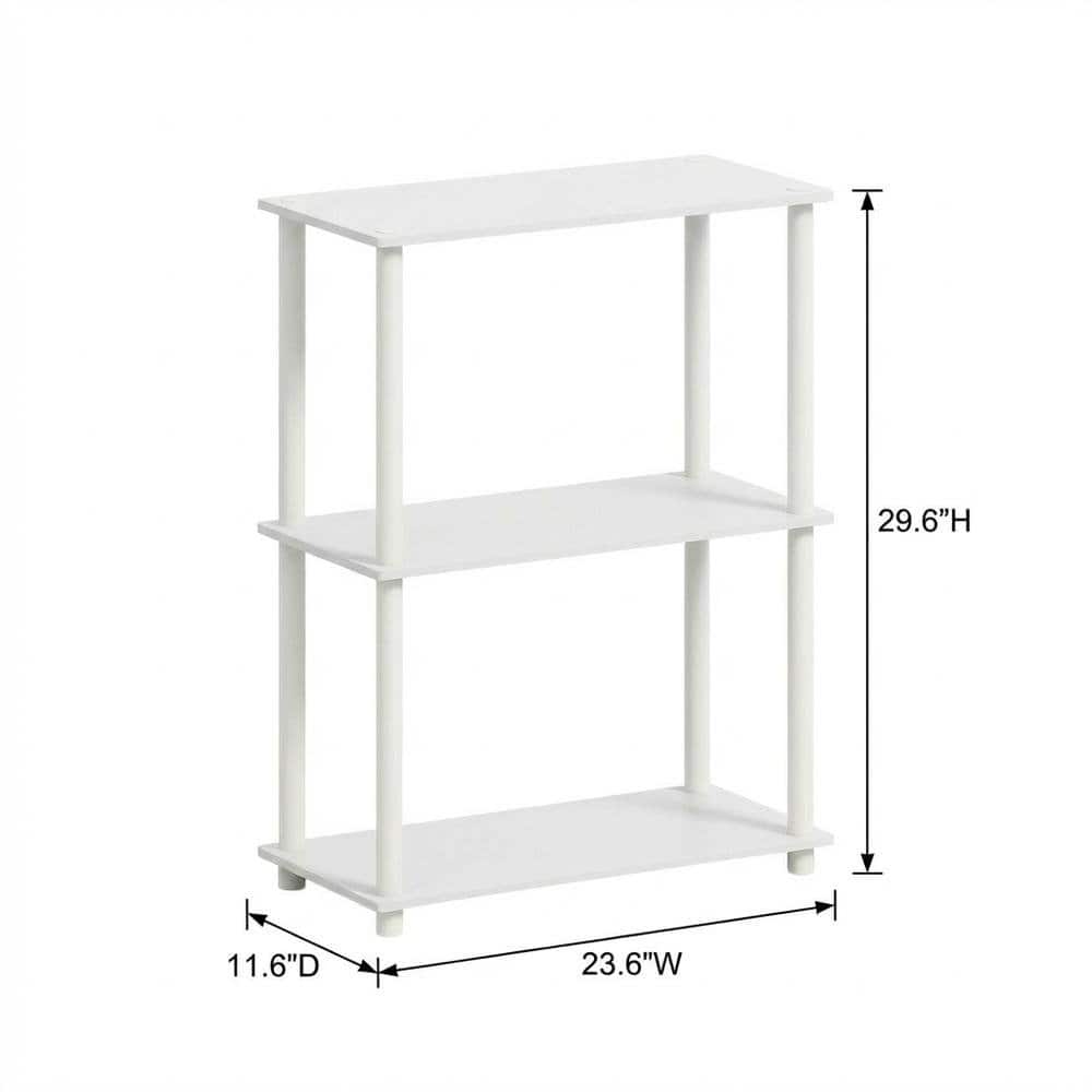 FurniFact - Wooden 3-Tier Display Rack with Shelving Unit and Bookcase for Home and Office - White price history on PriceWatchPro