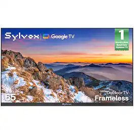 Sylvox - 65" Smart Outdoor TV, Ultra-Narrow Bezel, 4K 1000 Nits Partial Sun, IP56 Waterproof, Dolby Atmos (Frameless)