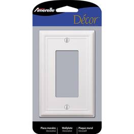 AMERELLE - Chelsea 1 gang Stamped Steel Decorator Wall Plate 1 pk - White