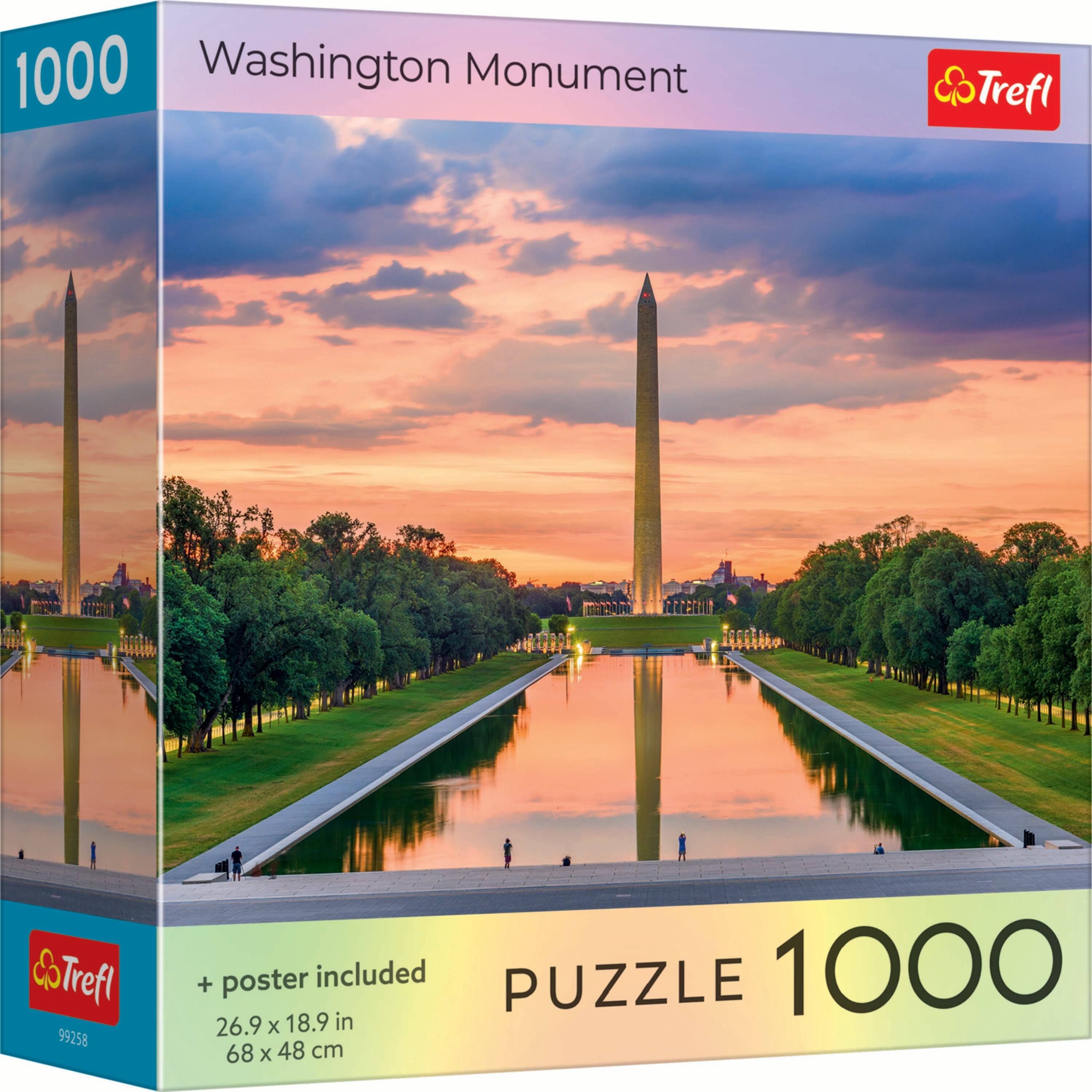 1000 Washington Monument  
Trefl  
99258  

+ poster included  
26.9 x 18.9 in  
68 x 48 cm  

PUZZLE 1000