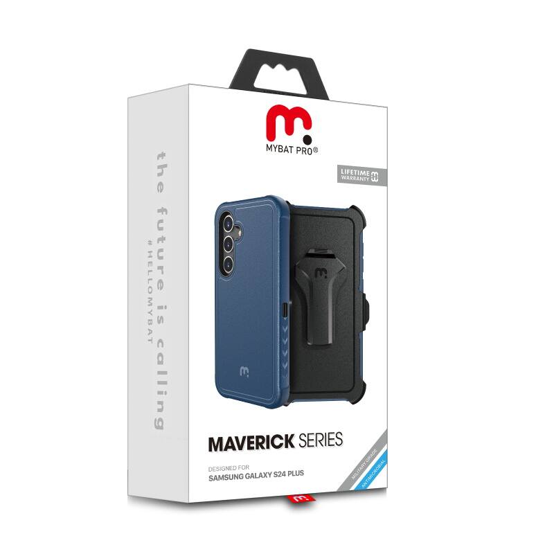 the future is calling #HELLOMYBAT MYBAT PRO LIFETIME WARRANTY MAVERICK SERIES DESIGNED FOR SAMSUNG GALAXY S24 PLUS MIL MILITARY ANTIMICROBIAL
