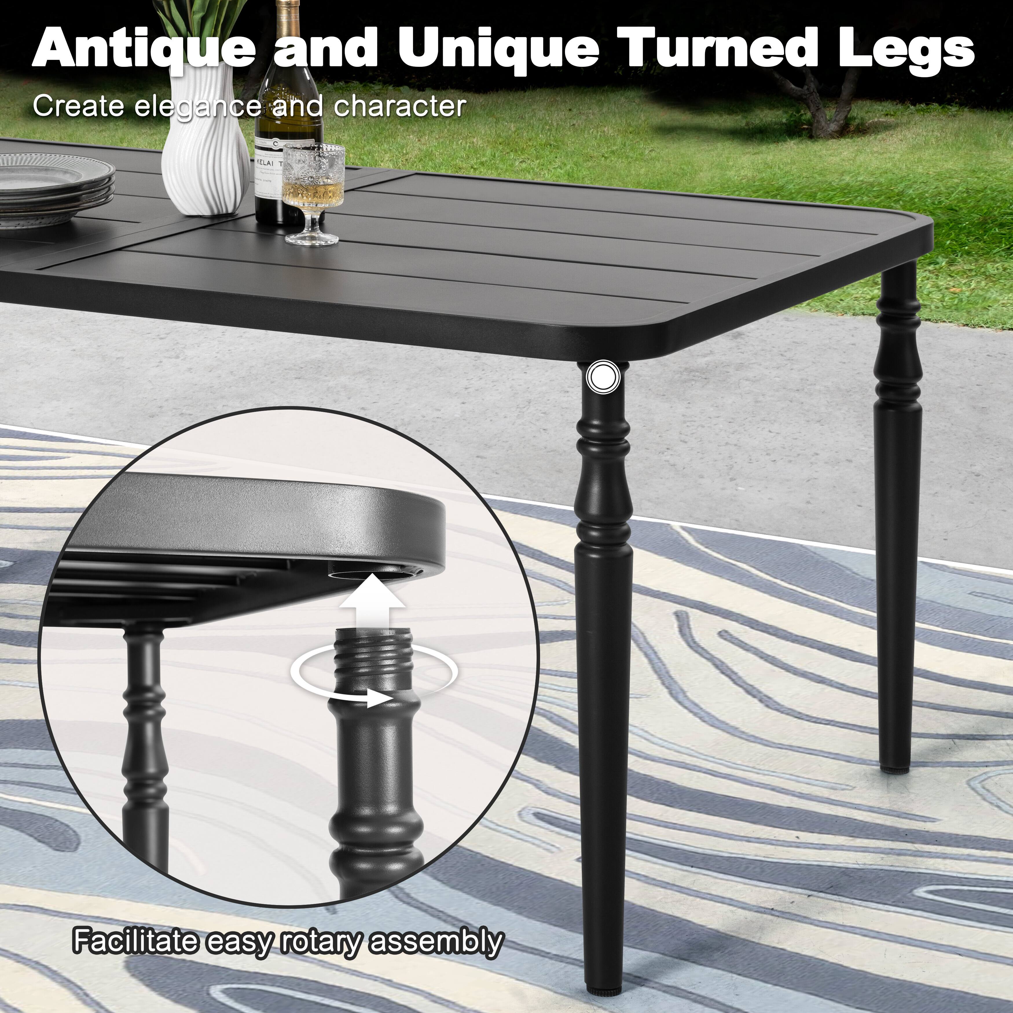 Antique and Unique Turned Legs  
Create elegance and character  

Facilitate easy rotary assembly