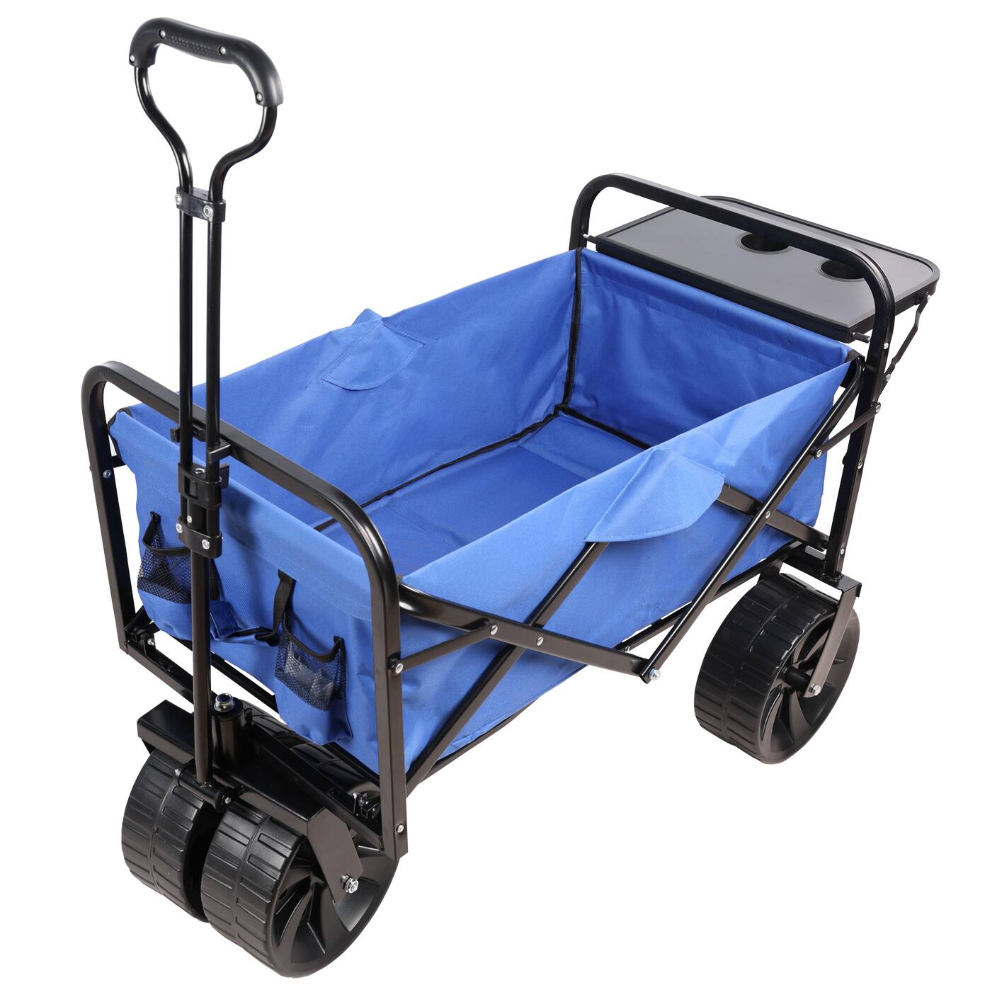 Front. APRILSOUL - Folding Wagon Garden Shopping Beach Cart Blue - Blue.