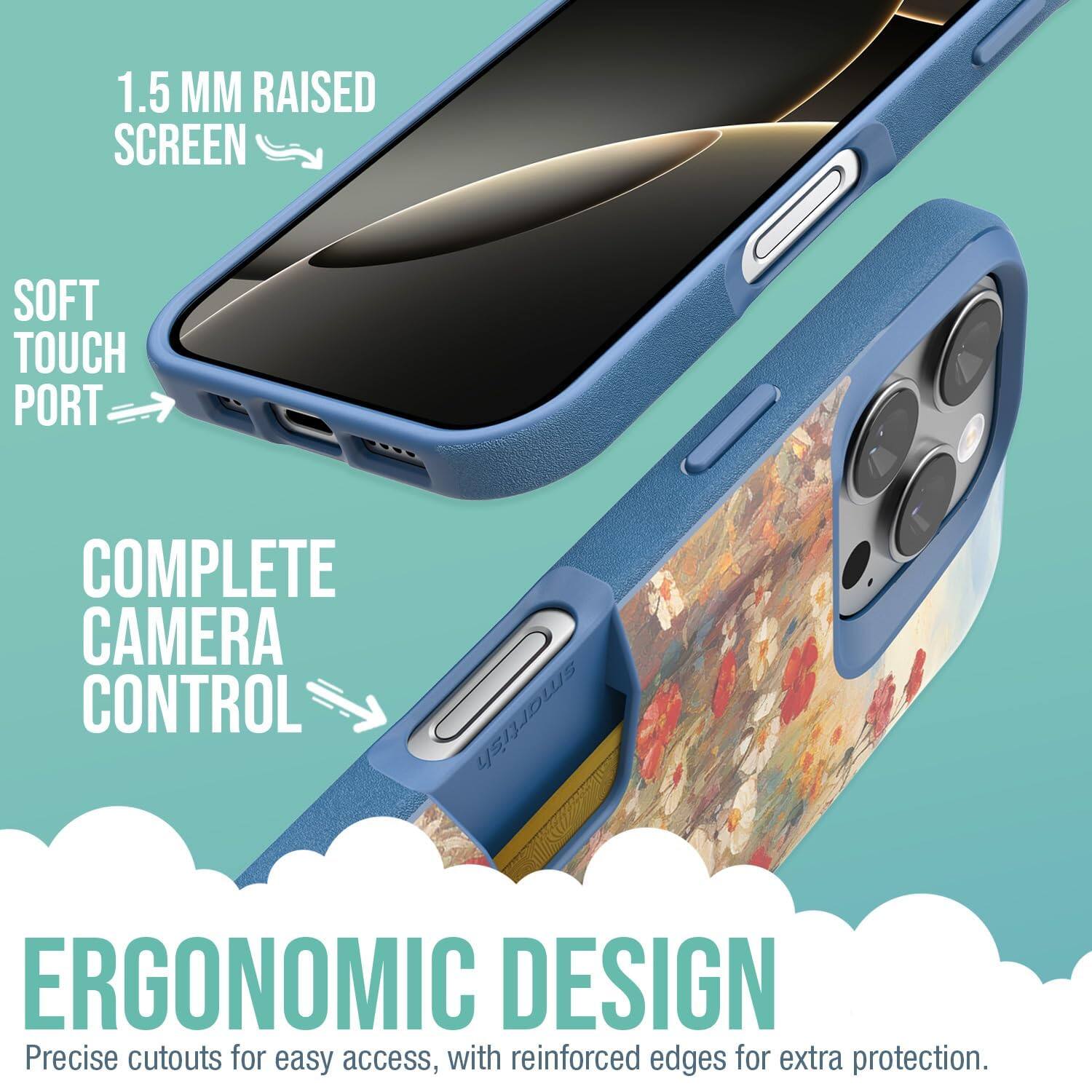 1.5 MM RAISED SCREEN SOFT TOUCH PORT COMPLETE CAMERA CONTROL ERGONOMIC DESIGN

Precise cutouts for easy access, with reinforced edges for extra protection.