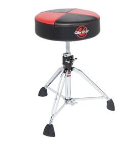 Gibraltar Hardware - Round Drum Throne, 13" Red & Black Quarter Panel Seat, Memory Foam Cushion, Spindle Height Adjustment