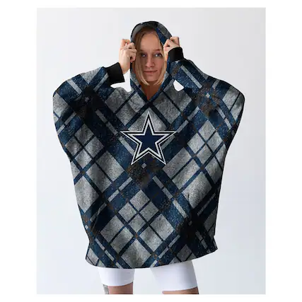 Front. Pegasus - Dallas Cowboys 34" x 34" Digital Dash Sherpa Hooded Fan Cape - Multicolor.