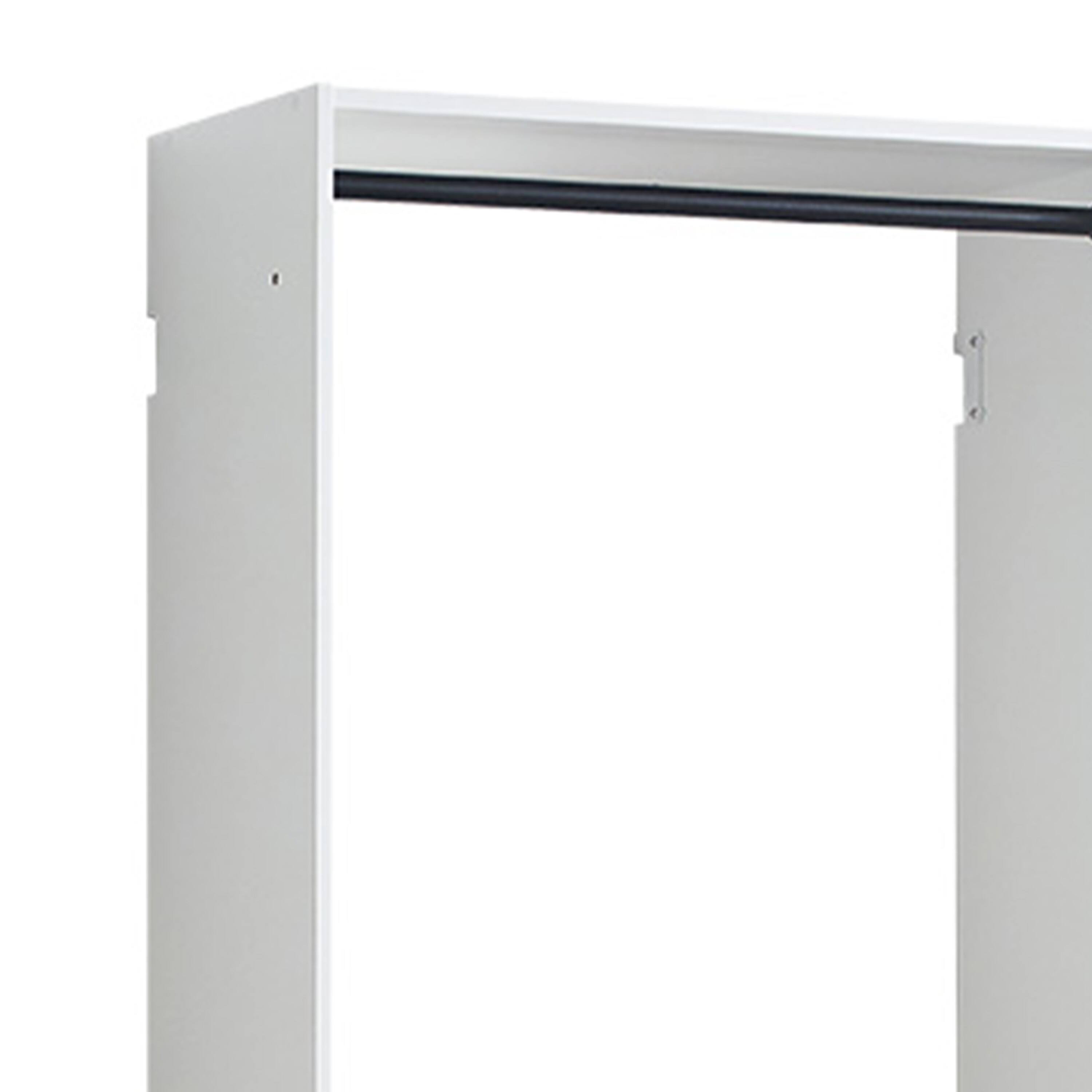 Back. Manhattan Lane - Vedz Walk in Closet w 2 Drawers, 5 Shelves, 3 Hanging Rods, White - White.