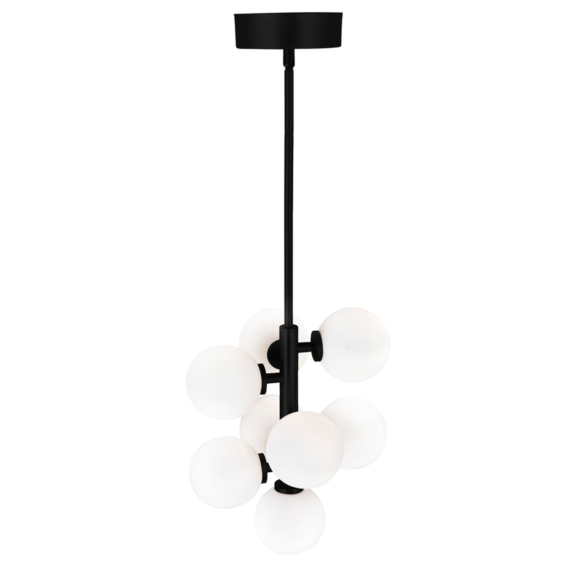 Back. CWI Lighting - Arya 8 Light Pendant With Black Finish - Black.