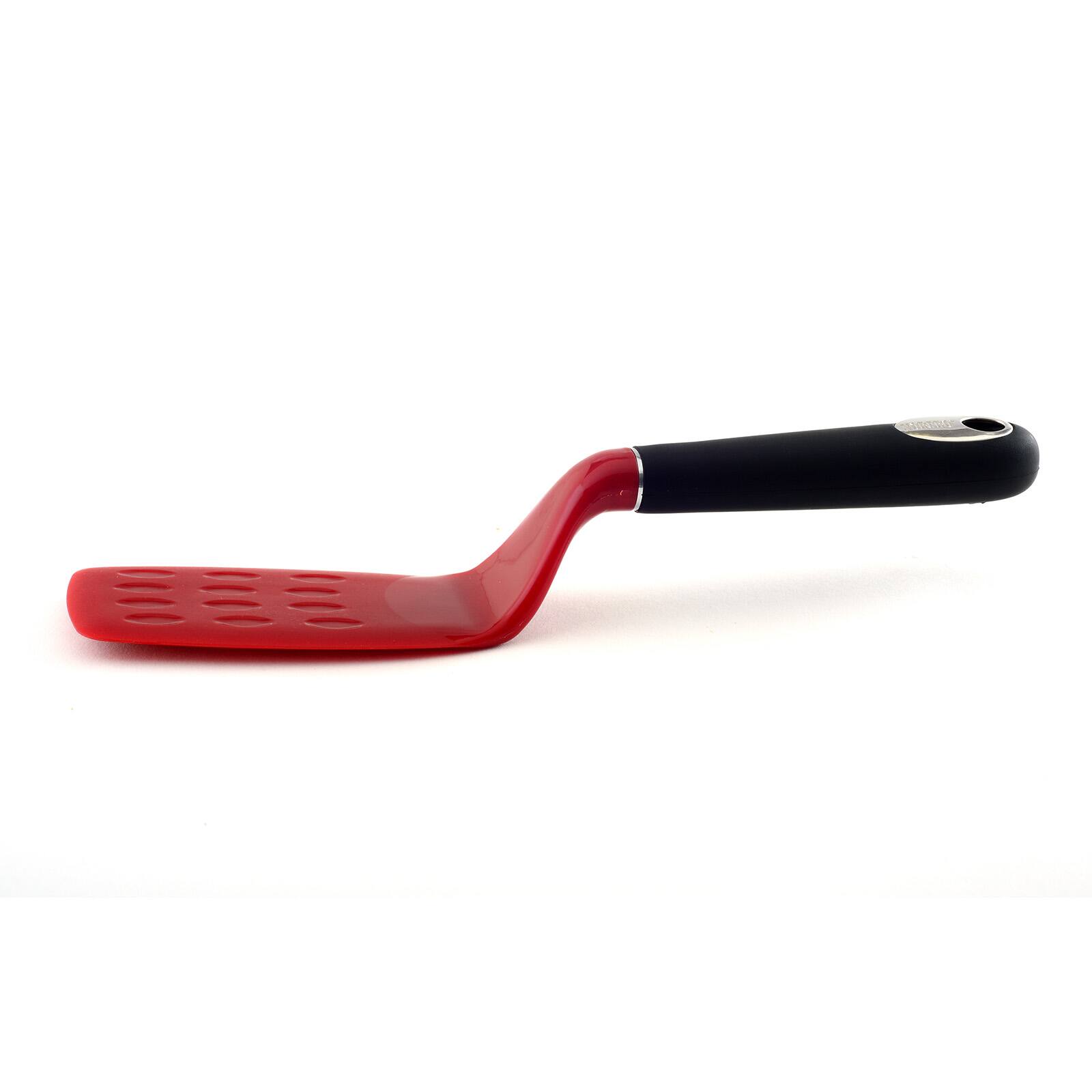Alt View 1. Norpro - Brownie Spatula with Scalloped Blade, Red - Red.