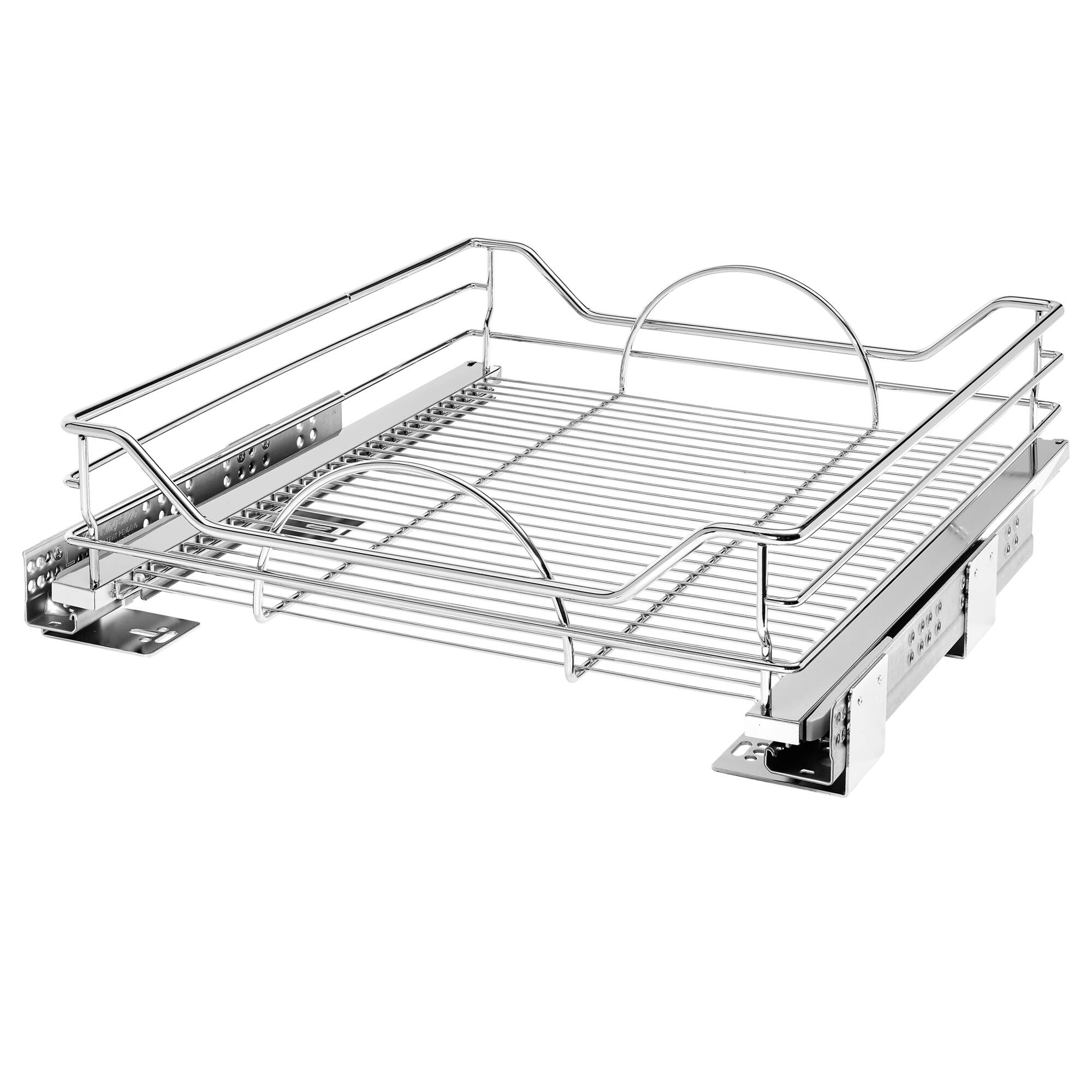 Alt View 4. Rev-A-Shelf - Rev-A-Shelf Pullout Cabinet Basket w/ Soft-close, 20.5'' x 21.74'', 5730-21CR - Silver.