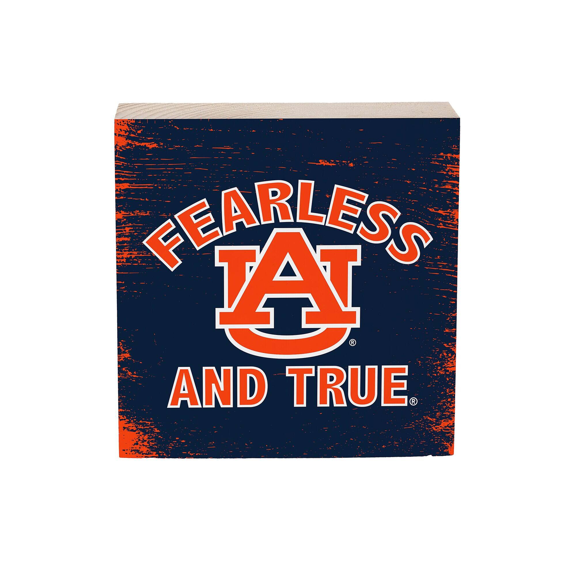 Auburn Tigers 6" Square Fan Chant Wood Block Shelf Sign