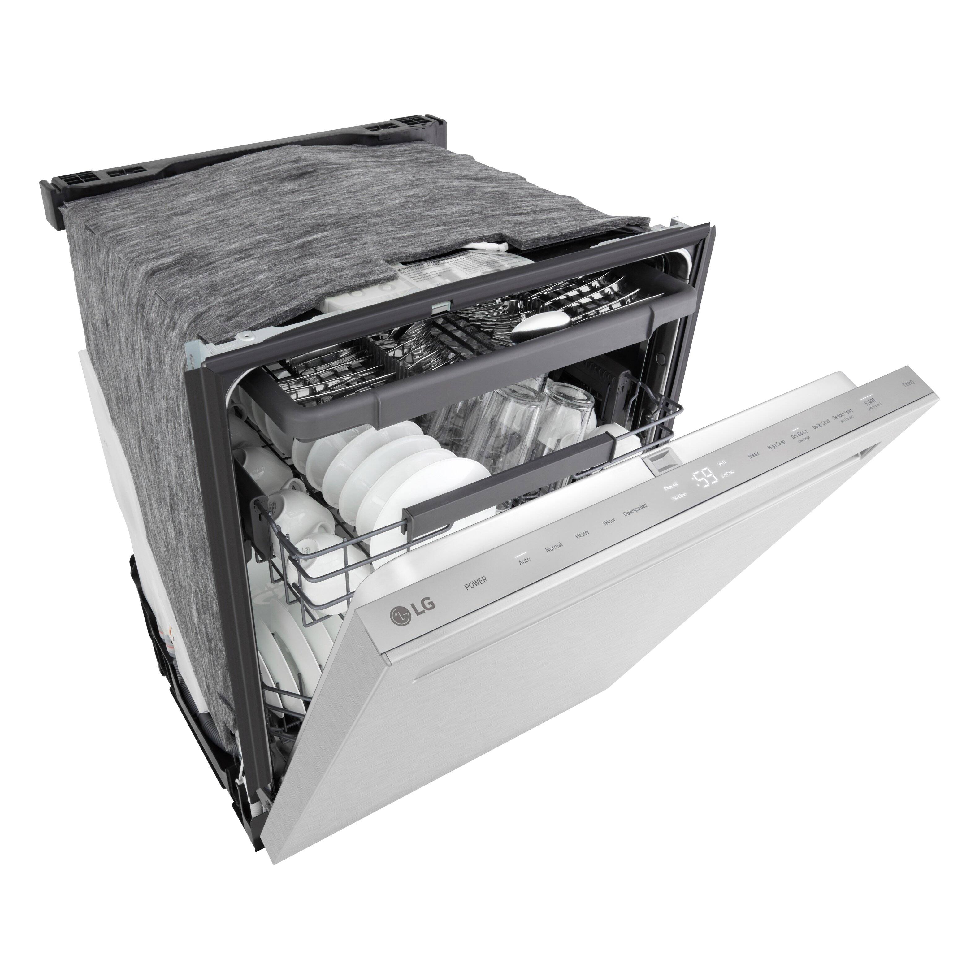 Alt View 12. LG - FlushFit 24" Top Control Smart Built-In Stainless Steel Tub Dishwasher with 3rd Rack, 1-Hour Wash & Dry Cycle and 46dBA - PrintProof Stainless Steel.