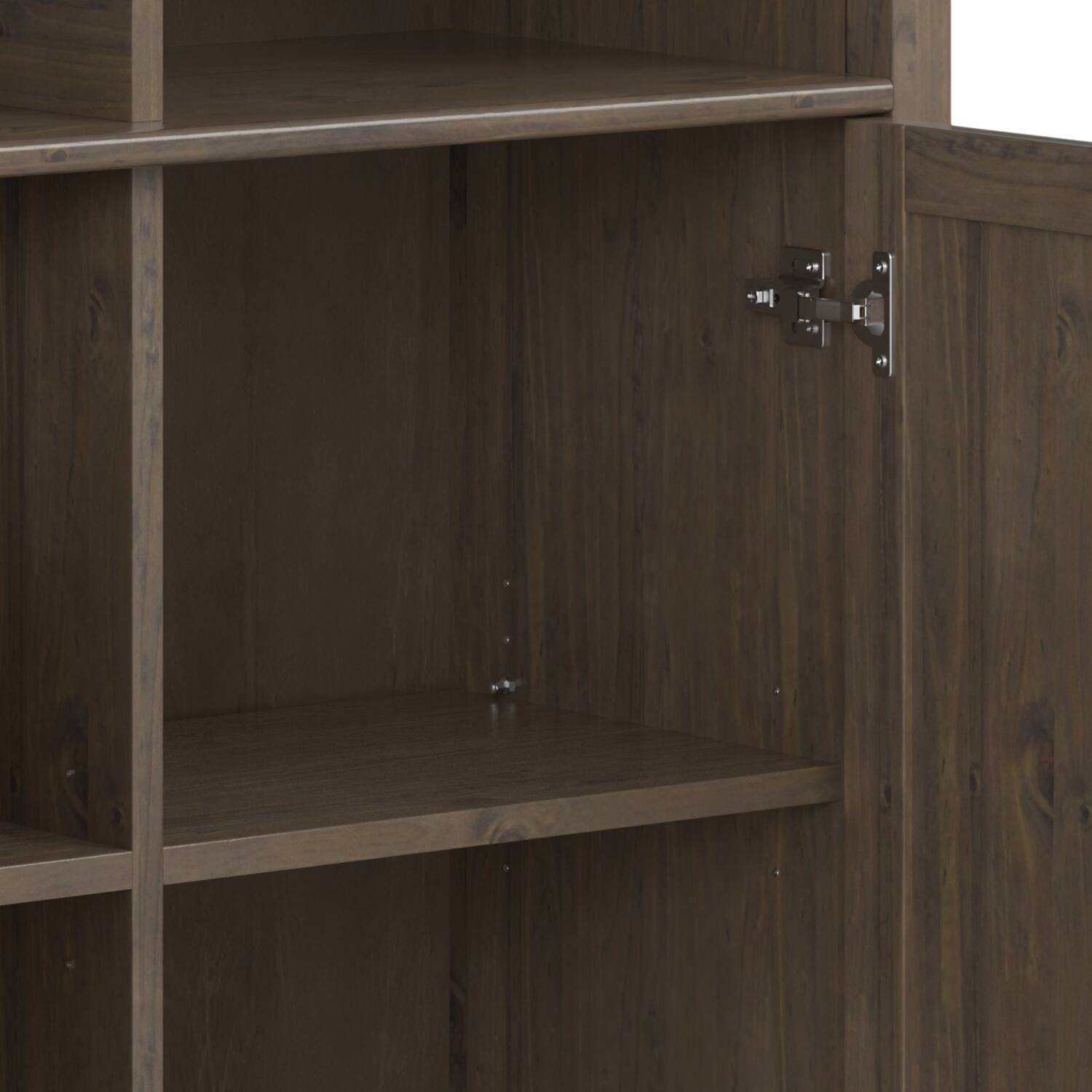 Alt View 5. Simpli Home - Lev 39 inch Storage Cabinet (Set of 2) - Smoky Brown.