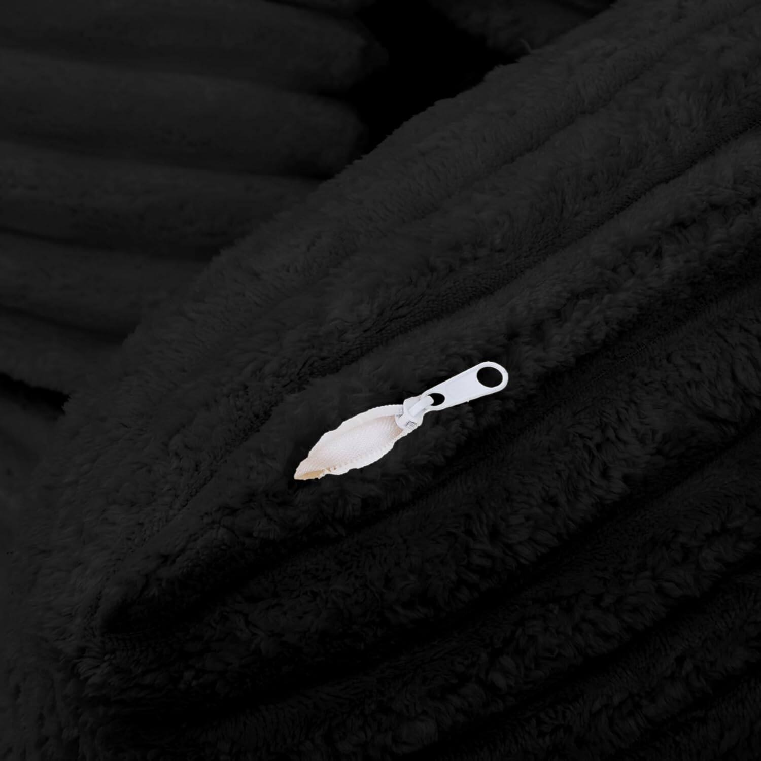 Alt View 4. Trinkets Crazed - Oversized Corduroy Compressed Chaise Lounge with High-Density Sponge - black.