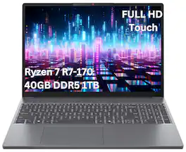 Lenovo - Upgraded - IdeaPad Slim 3 15.3" 2K Touchscreen Laptop - AMD Ryzen 7 170- 40GB Memory-1TB SSD-AMD Radeon 680M-Windows 11 Home - Luna Grey