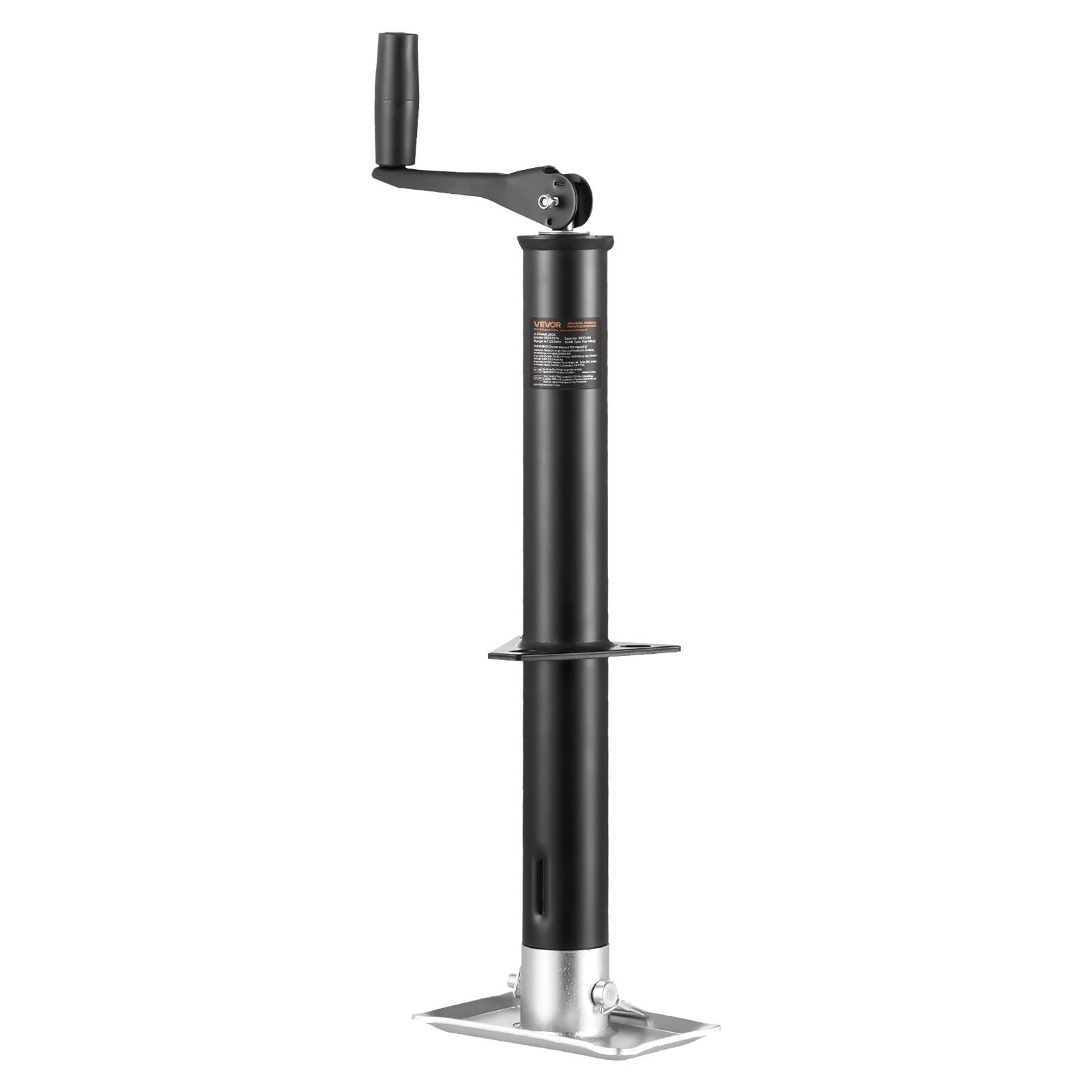 Front. VEVOR - A-Frame Trailer Jack, 2000 lbs Dynamic Load Capacity, Trailer Jack Stand with Handle & Rectangular Footpad, 15-inch - Black;Silver.