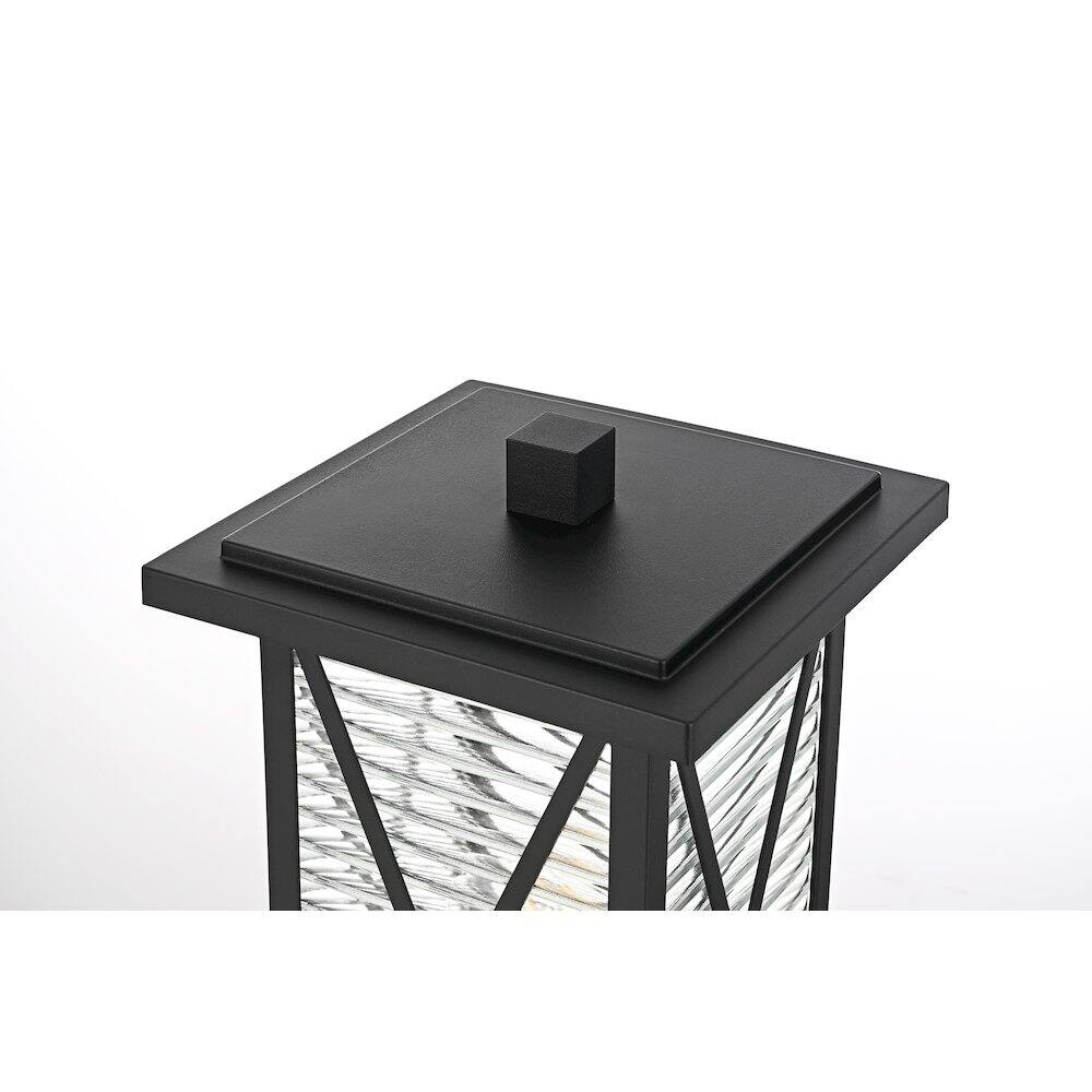 Alt View 2. Elegant Lighting - Jada 16 inch Outdoor Post light in Black - Black And Clear.