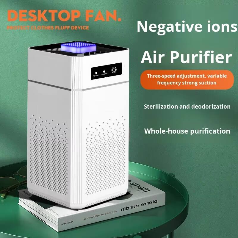 DESKTOP FAN.  
PROTECT CLOTHES FLUFF DEVICE  

Negative ions  
Air Purifier  

Three-speed adjustment, variable frequency strong suction  
Sterilization and deodorization  
Whole-house purification  

JHLIUCHEDA pierre A8 pierre 00 cardin  
OF YEARS INNOVATION