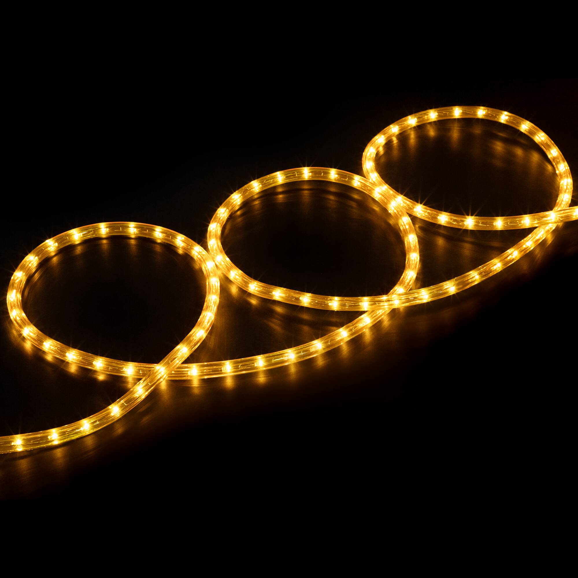 Front. Northlight - Incandescent Flexible Outdoor Christmas Rope Lights - Gold - 18' Clear Wire - Clear.