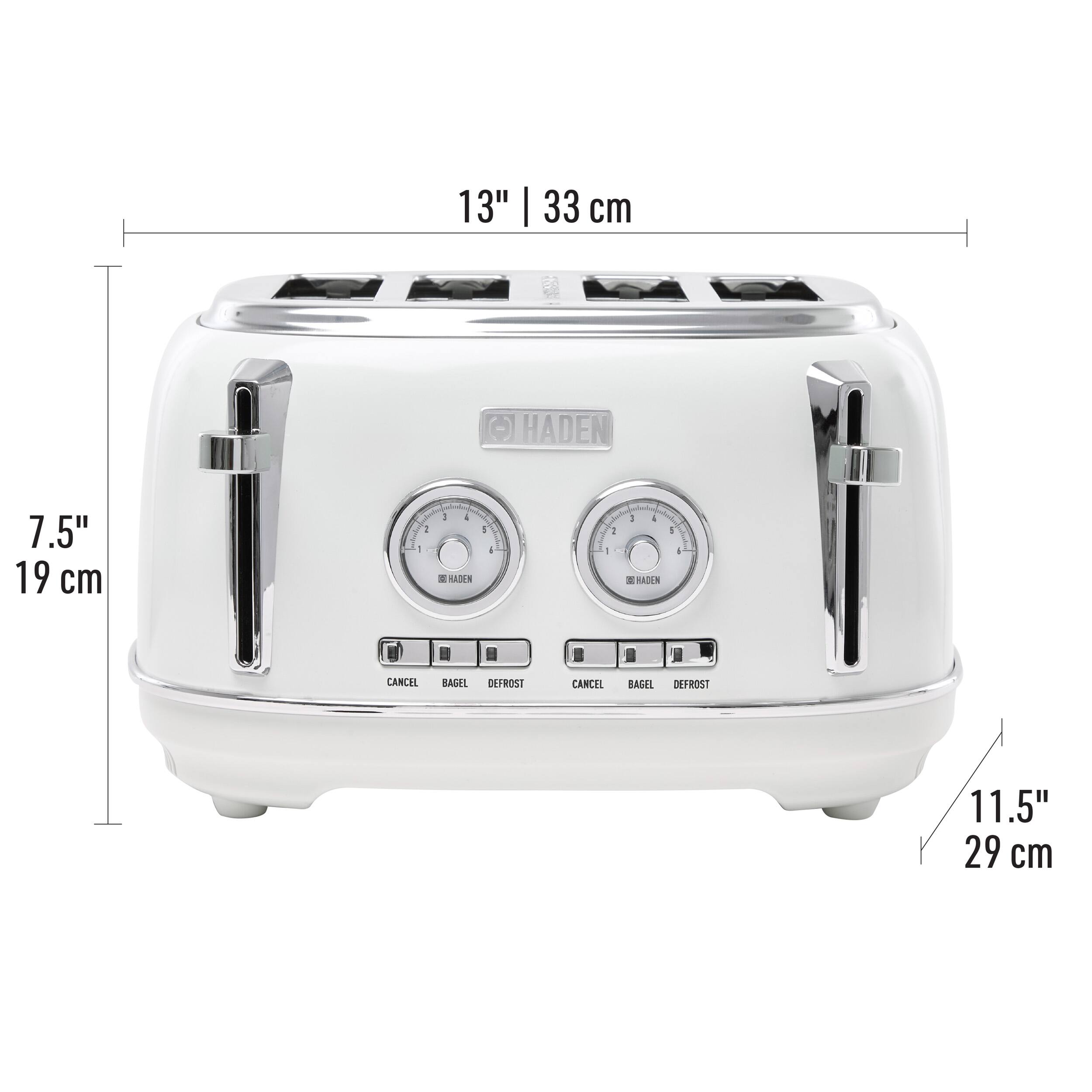 Alt View 1. Haden - Dorset 4-Slice Wide Slot Toaster - Ivory and Chrome.