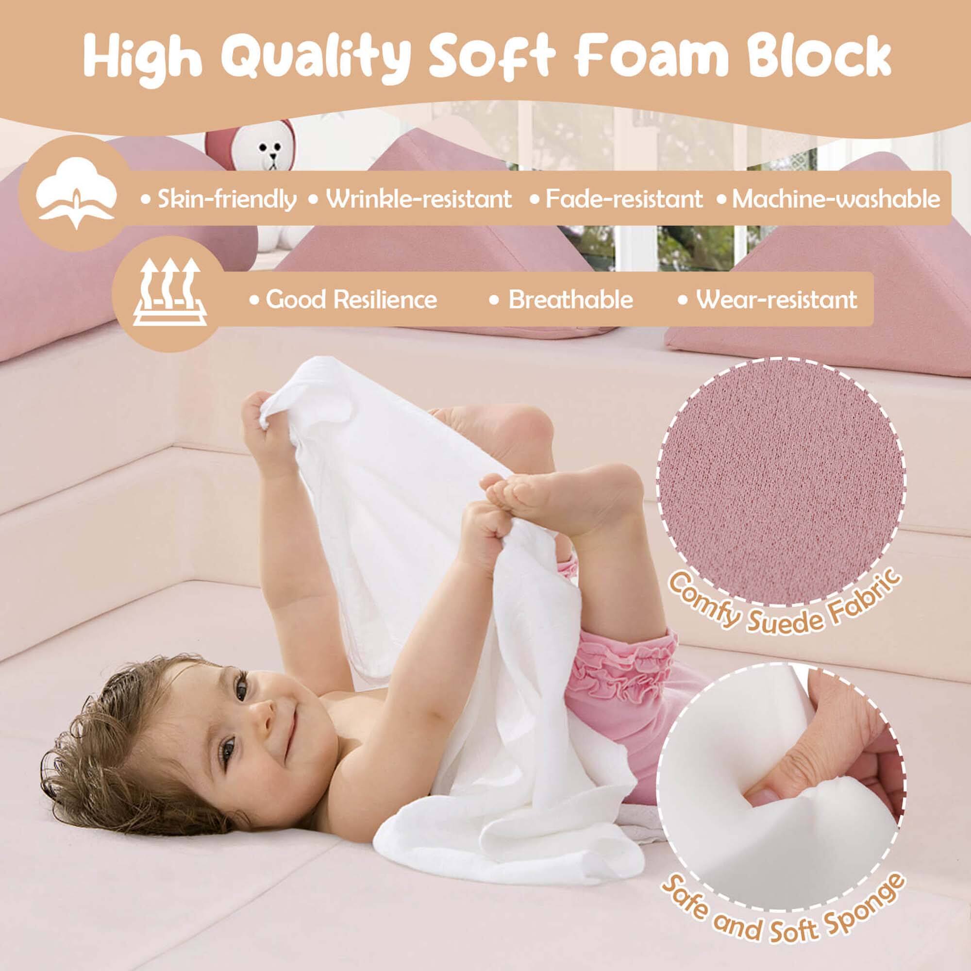 High Quality Soft Foam Block

- Skin-friendly
- Wrinkle-resistant
- Fade-resistant
- Machine-washable
- Good Resilience
- Breathable
- Wear-resistant

Comfy Suede Fabric

Safe and Soft Sponge