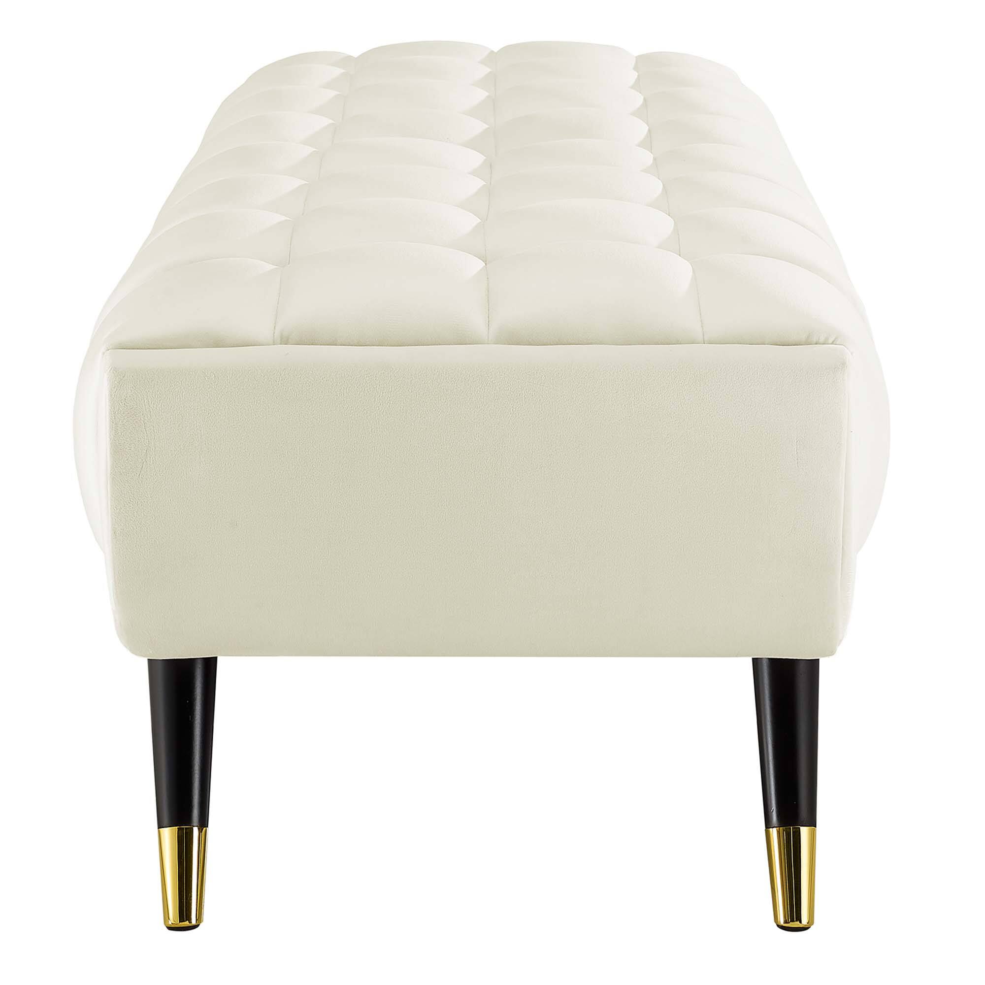 Alt View 2. Modway - Adept 60" Performance Velvet Bench by Modway - Ivory.