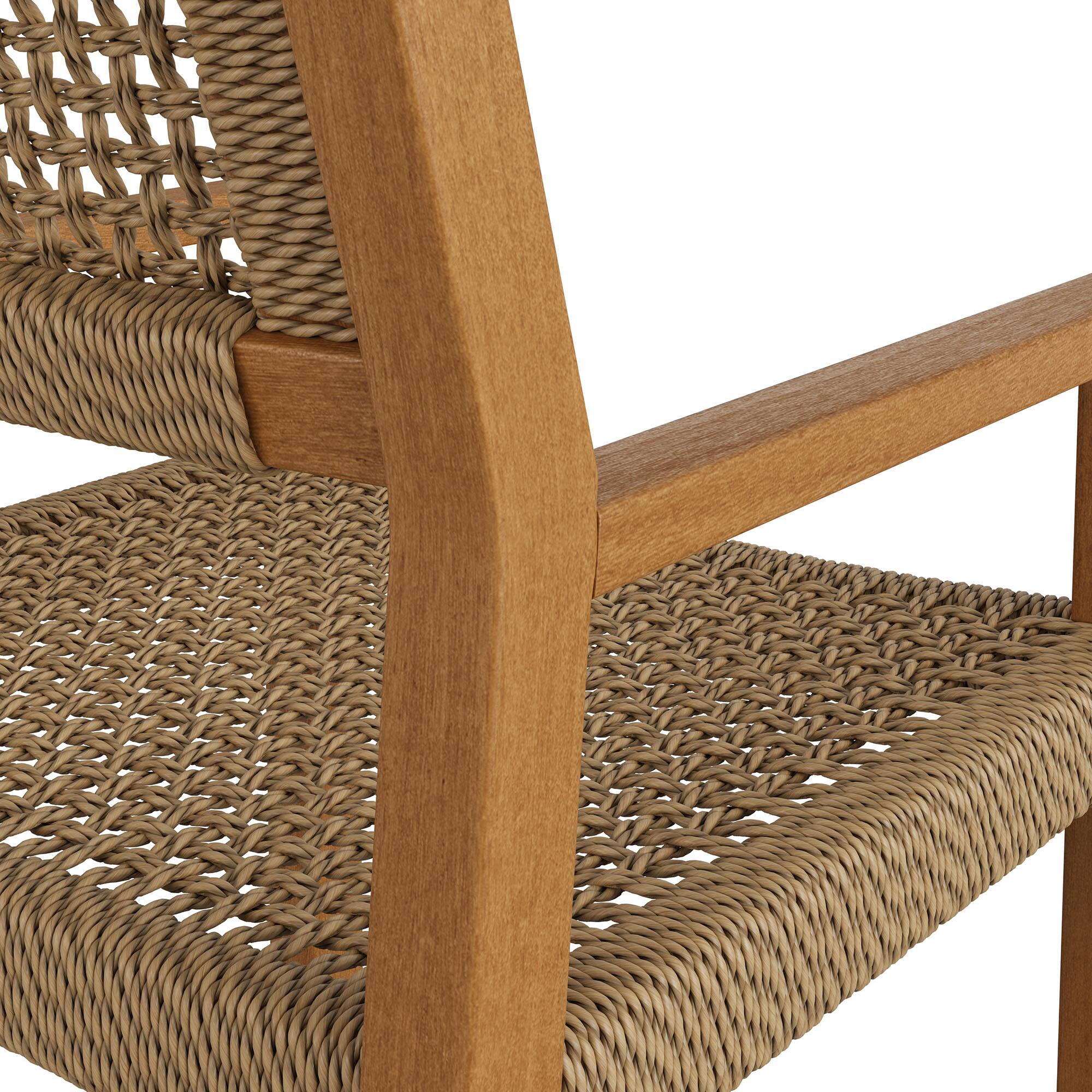 Alt View 5. Modway - Reed Outdoor Teak Wood Rattan Dining Chair by Modway - Natural.