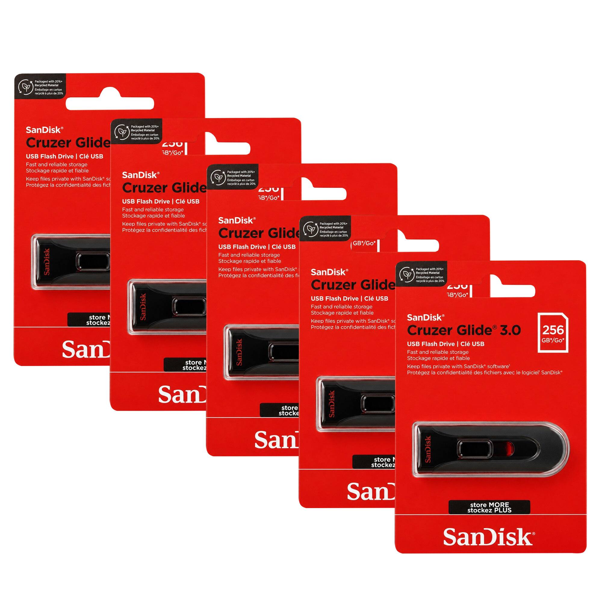 - SanDisk Cruzer Glide 18Go USB Flash Drive | Clé USB
  - Fast and reliable storage
  - Stockage rapide et fiable
  - Keep files private with SanDisk* | Protégez la confidentialité des fichiers avec SanDisk*

- SanDisk Cruzer Glide 20Go USB Flash Drive | Clé USB
  - Fast and reliable storage
  - Stockage rapide et fiable
  - Keep files private with SanDisk* | Protégez la confidentialité des fichiers avec SanDisk*

- SanDisk Cruzer Glide 15Go USB Flash Drive | Clé USB
  - Fast and reliable storage
  - Stockage rapide et fiable
  - Keep files private with SanDisk* | Protégez la confidentialité des fichiers avec SanDisk*

- SanDisk Cruzer Glide 3.0 256 GB USB Flash Drive | Clé USB
  - Fast and reliable storage
  - Stockage rapide et fiable
  - Keep files private with SanDisk* | Protégez la confidentialité des fichiers avec le logiciel SanDisk*
