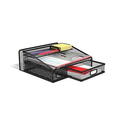 Alt View 2. TRU RED - 6-Compartment Wire Mesh Accessory Holder, Matte - Matte Black.