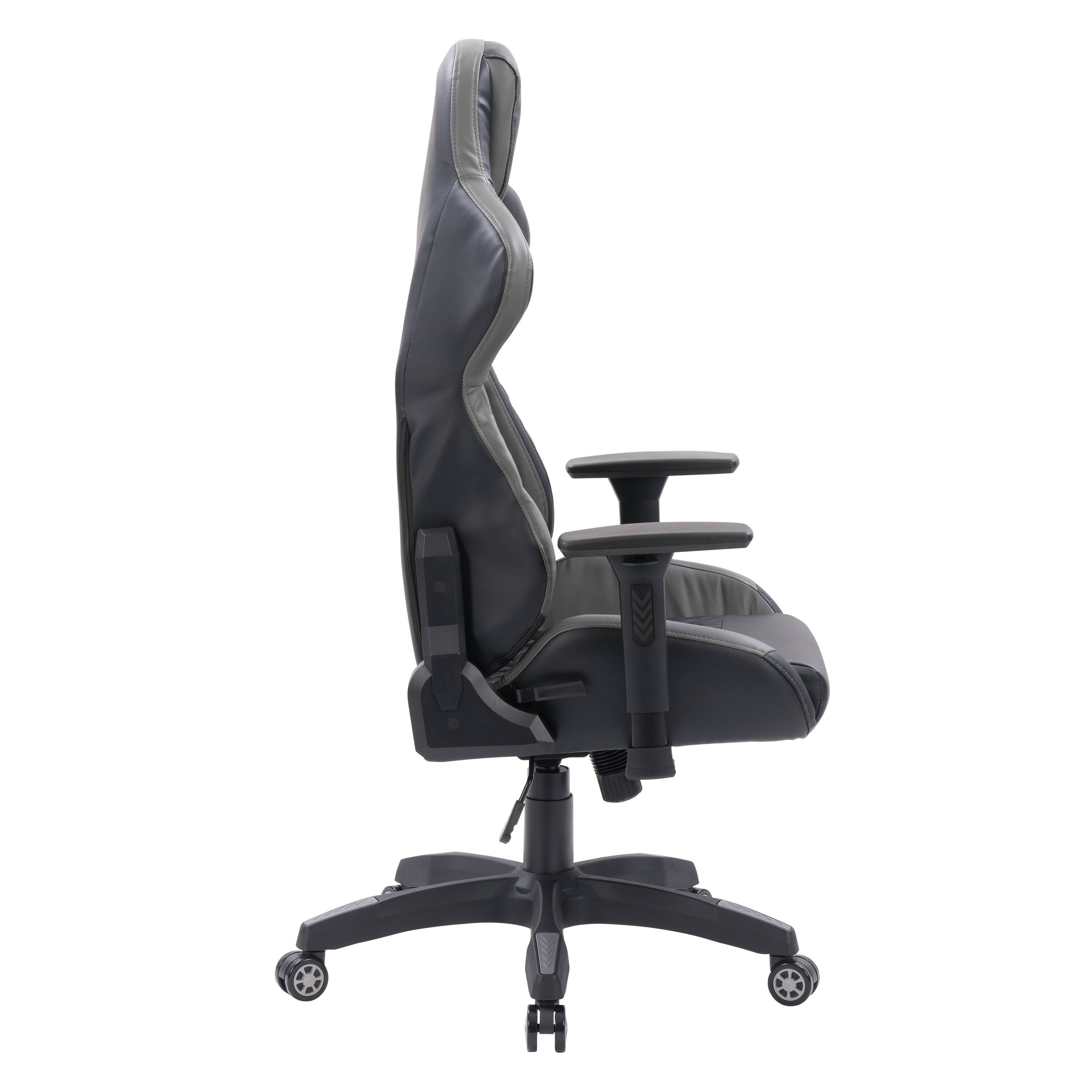 Alt View 12. CorLiving - Nightshade Gaming Chair - Black and Grey.