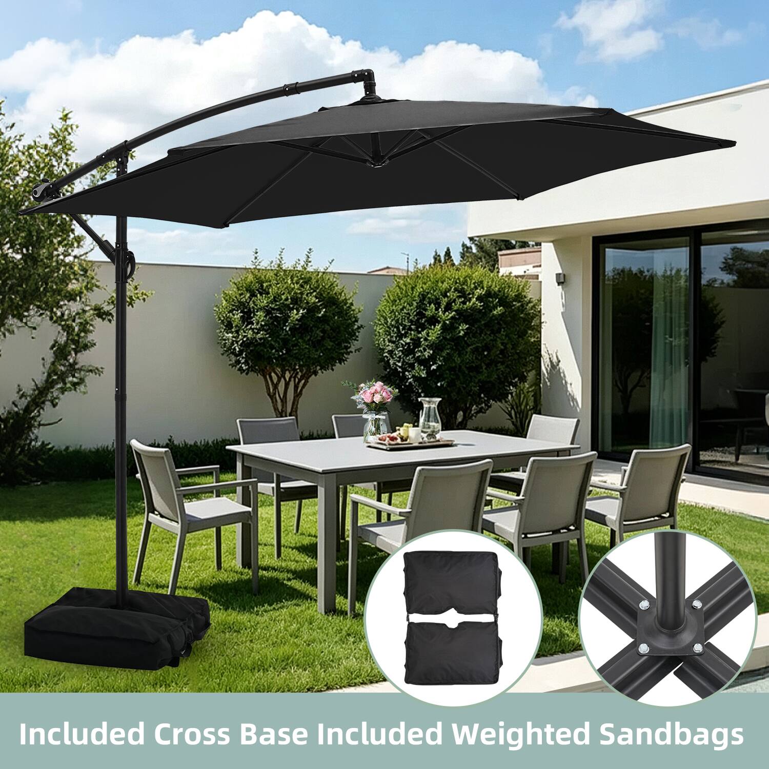 Included Cross Base Included Weighted Sandbags