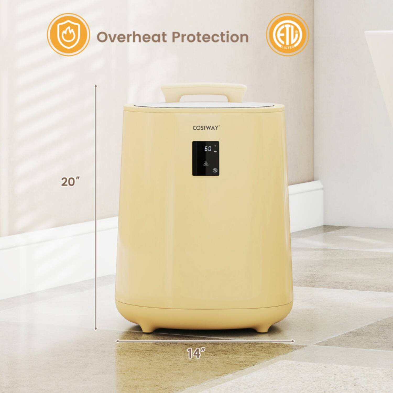 Overheat Protection  
ETL Listed  
COSTWAY  
60  
20"  
14"