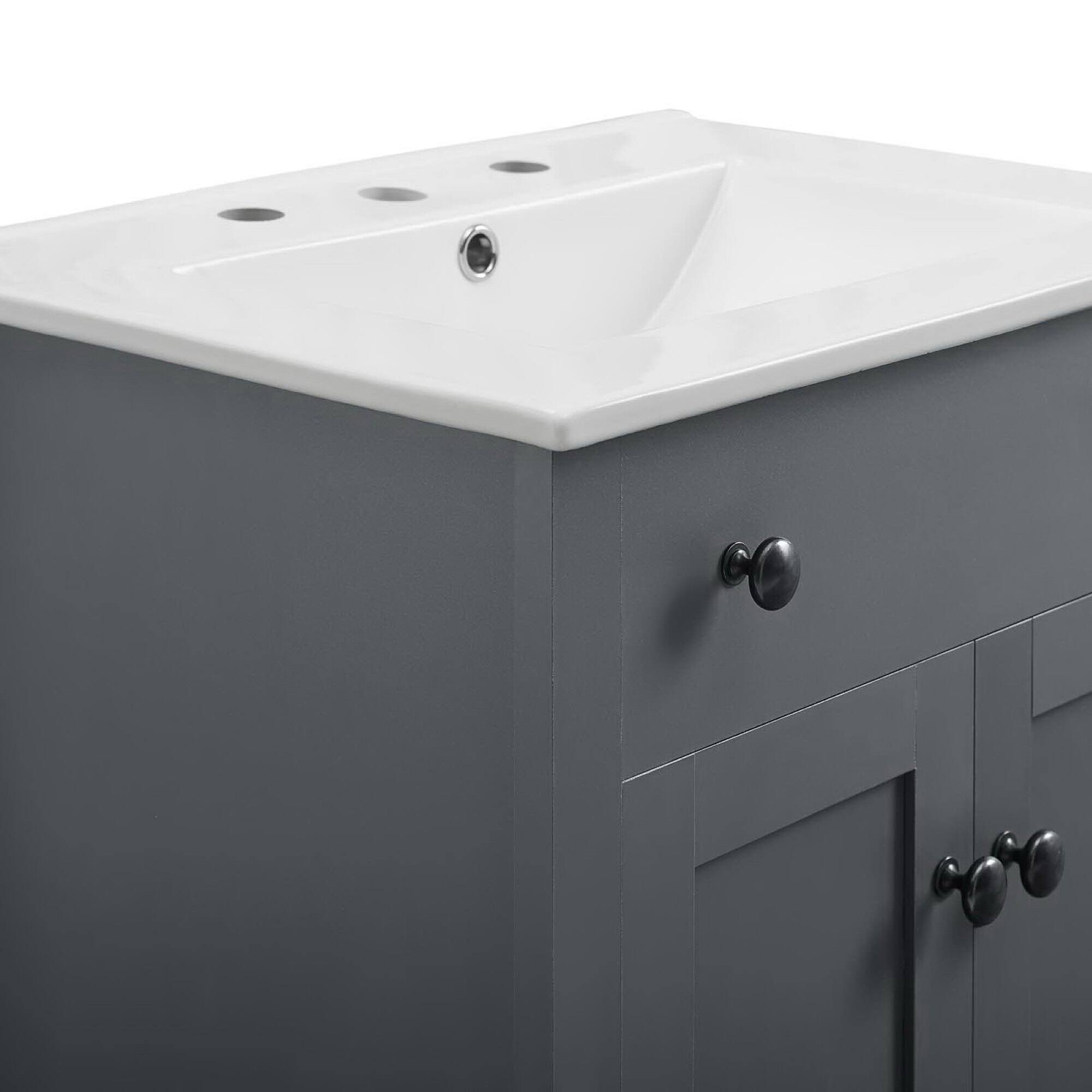 Alt View 7. Modway - Nantucket Bathroom Vanity Basin Included - Gray White.