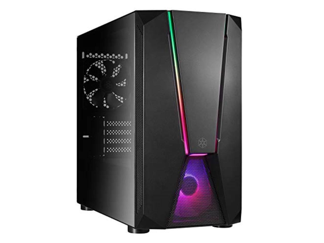 Alt View 1. SilverStone - silverstone technology stylish and distinct tempered glass micro-atx gaming chassis fara v1m pro - Silver.
