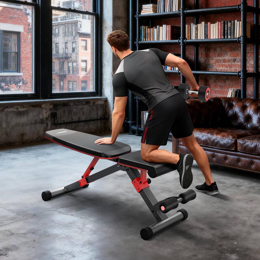 Alt View 4. HARISON - HARISON Foldable Adjustable Weight Bench for Home Gym, Workout Bench Press with Leg extension(BB608G) - black.