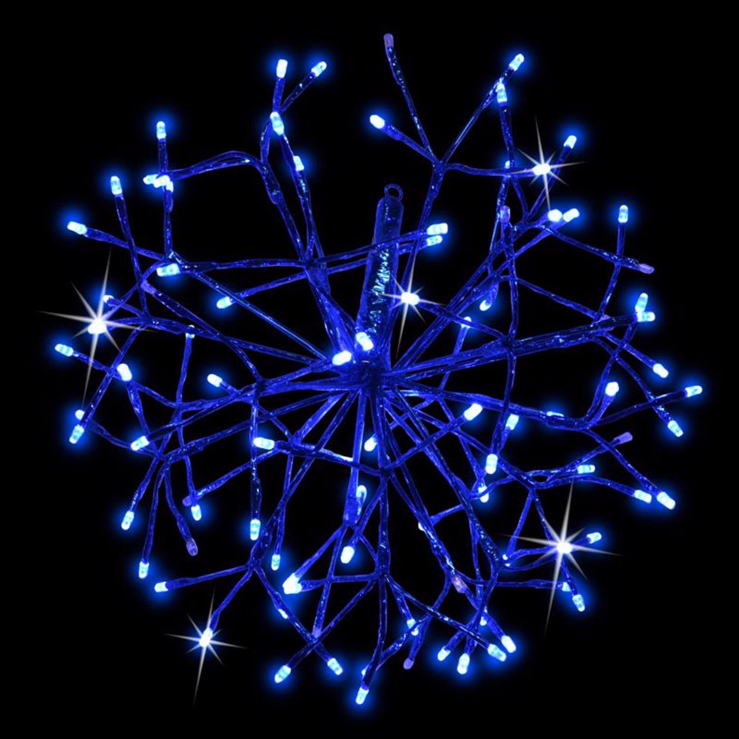 Angle. Celebrations - Celebrations Platinum LED Blue Shimmer Sphere 16 in. Hanging Decor - Blue.