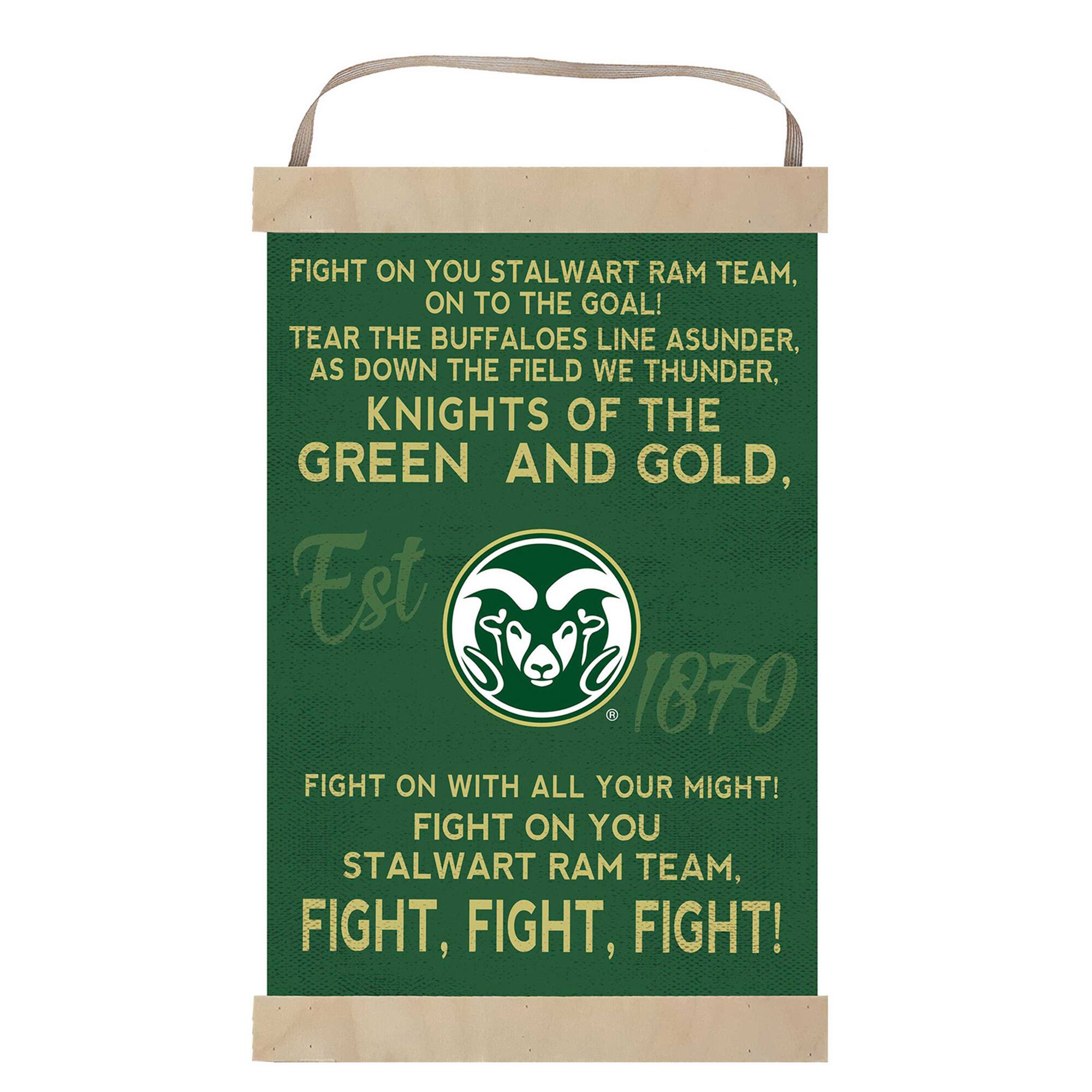 Colorado State Rams 12'' x 20'' Fight Song Banner Sign