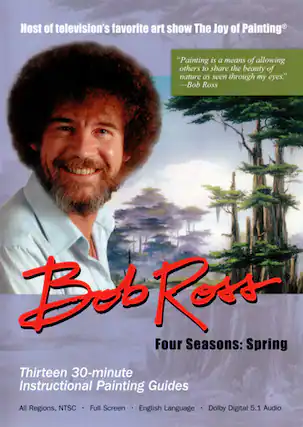 Front. Bob Ross the Joy of Painting: Spring Collection - DVD.