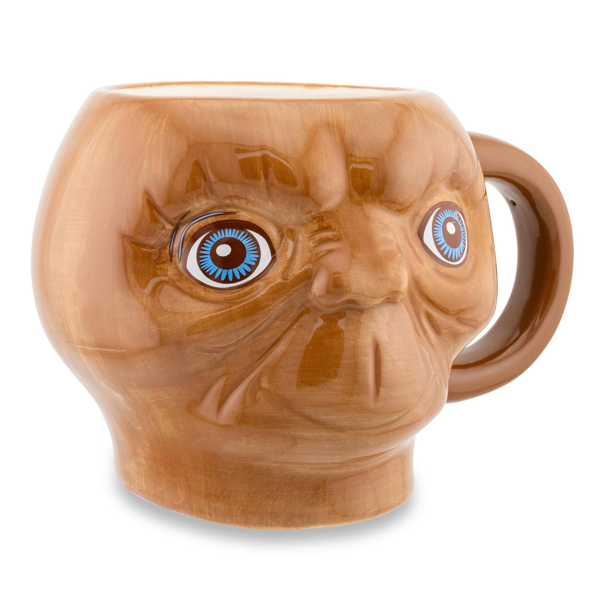 Alt View 1. Silver Buffalo - E.T. The Extra-Terrestrial Face 3D Sculpted Ceramic Mug | Holds 20 Ounces - Brown.