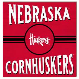 Jardine - Nebraska Huskers 10'' x 10'' Retro Team Sign - Red