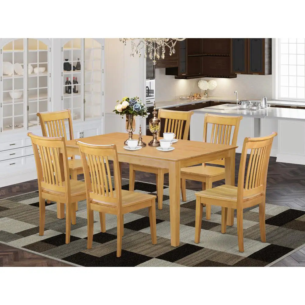 Left. East West Furniture - Dining Room Set Oak - Brown.