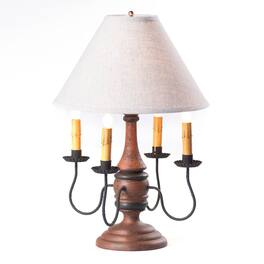 Irvins Country Tinware - Jamestown Lamp in Hartford Pumpkin with Shade - Orange