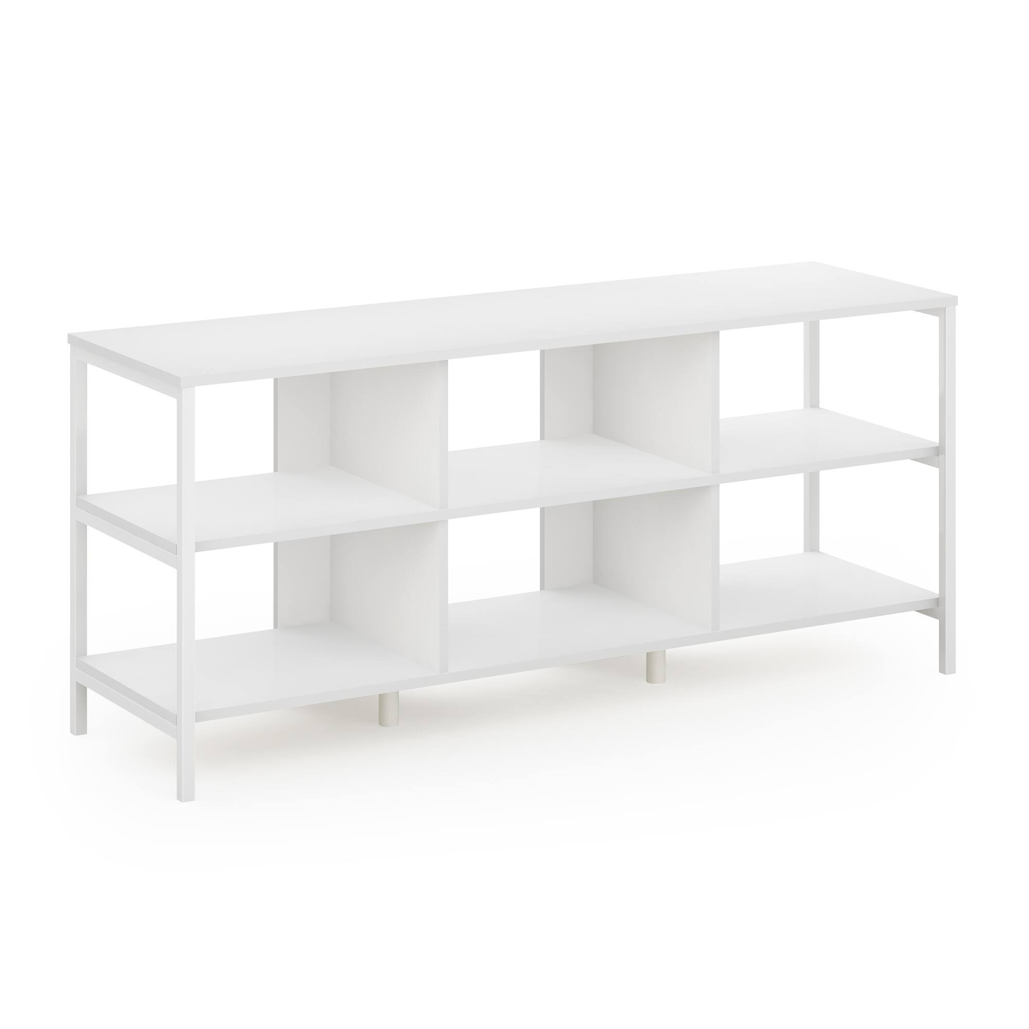 Furinno - Camnus Modern Living TV Stand for TVs up to 60 Inch - Solid White/White