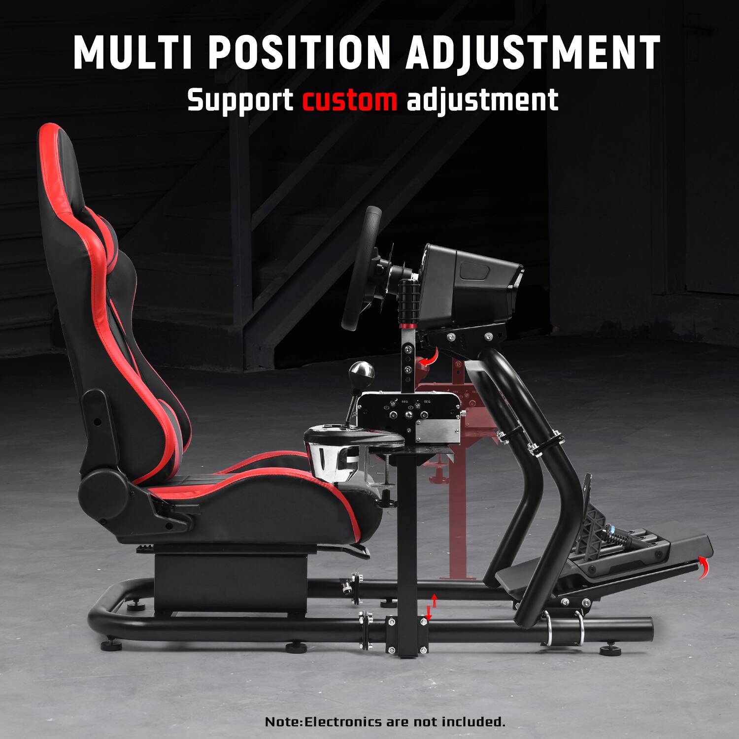 Dardoo 50mm Adjustable Racing Cockpit With Red Seats, Suitable For ...