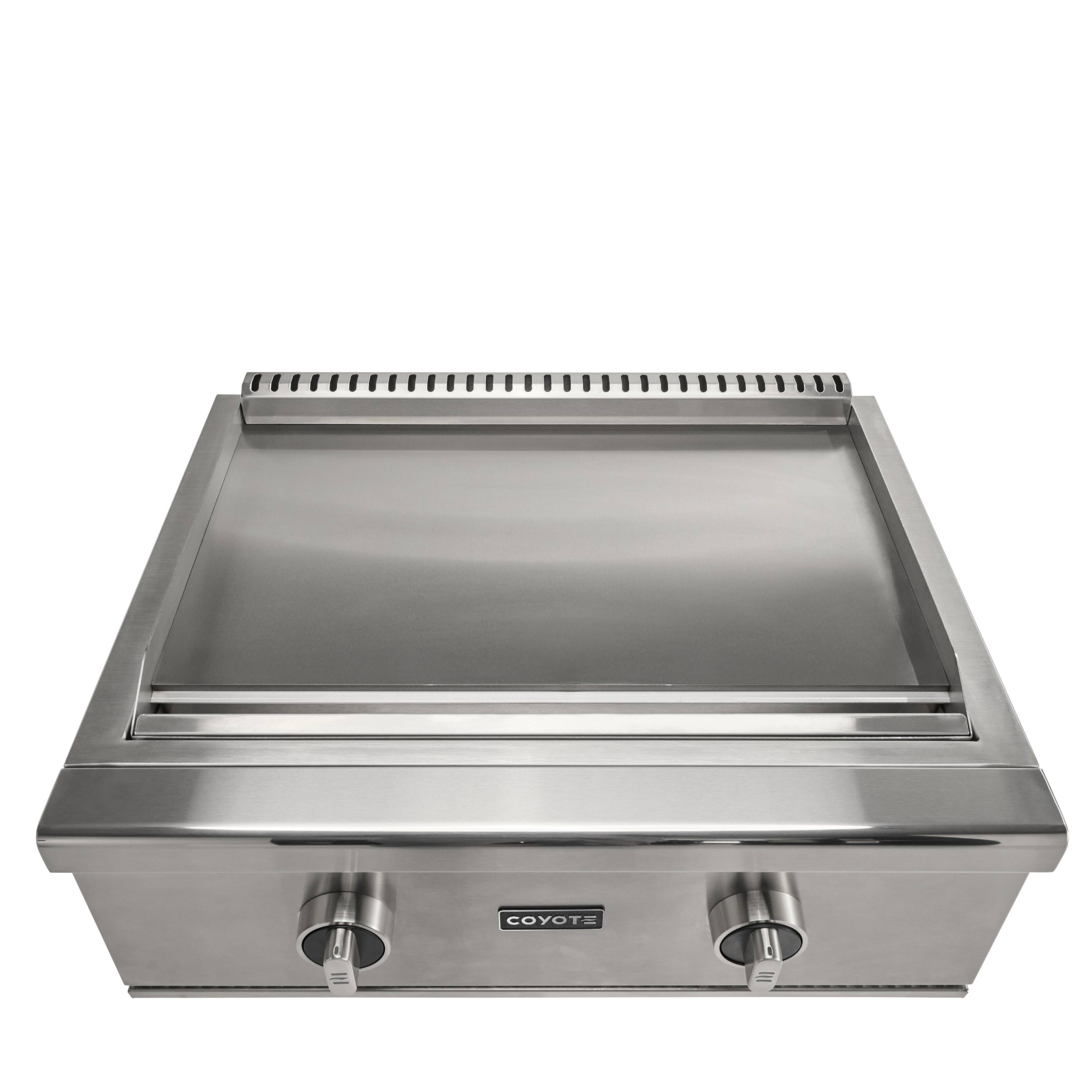 Angle. Coyote Outdoor Living - 30" Coyote Outdoor Living Flat Top Grill Built-in Natural Gas (NG) - Stainless Steel.