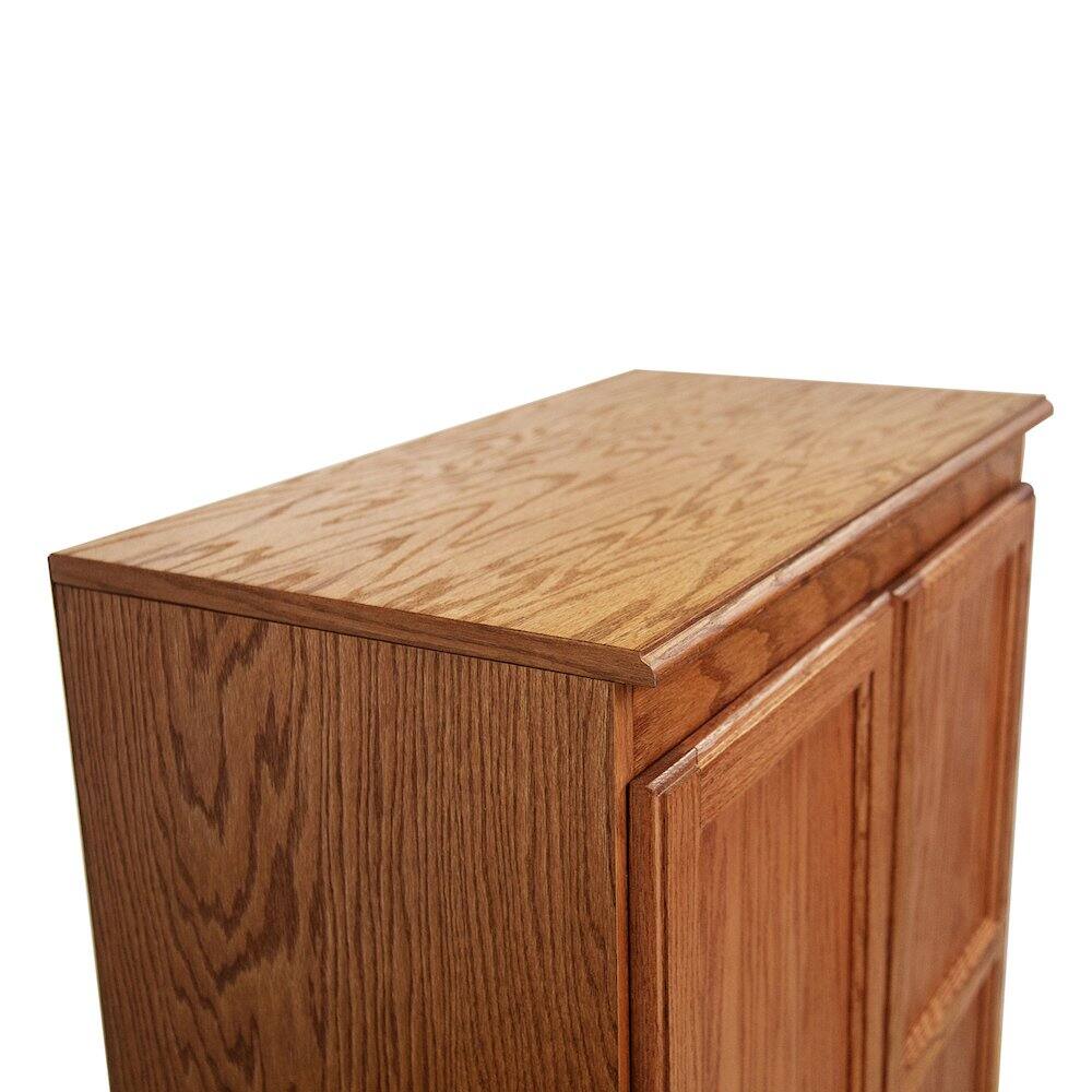 Alt View 1. Concepts in Wood - Multi use Storage Cabinet 4 Shelves Dry Oak Finish - Brown.