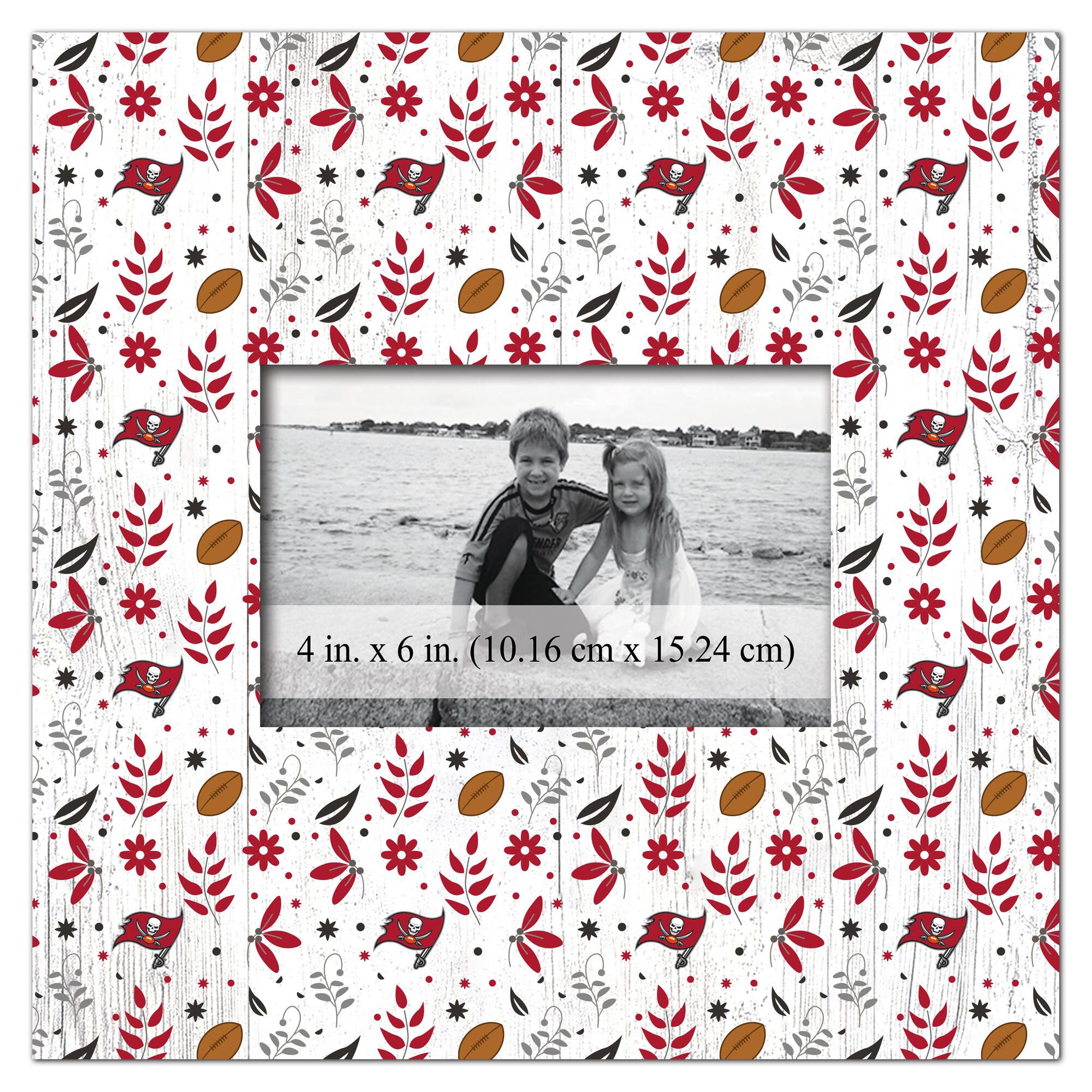 Tampa Bay Buccaneers 10'' x 10'' Floral Pattern Frame