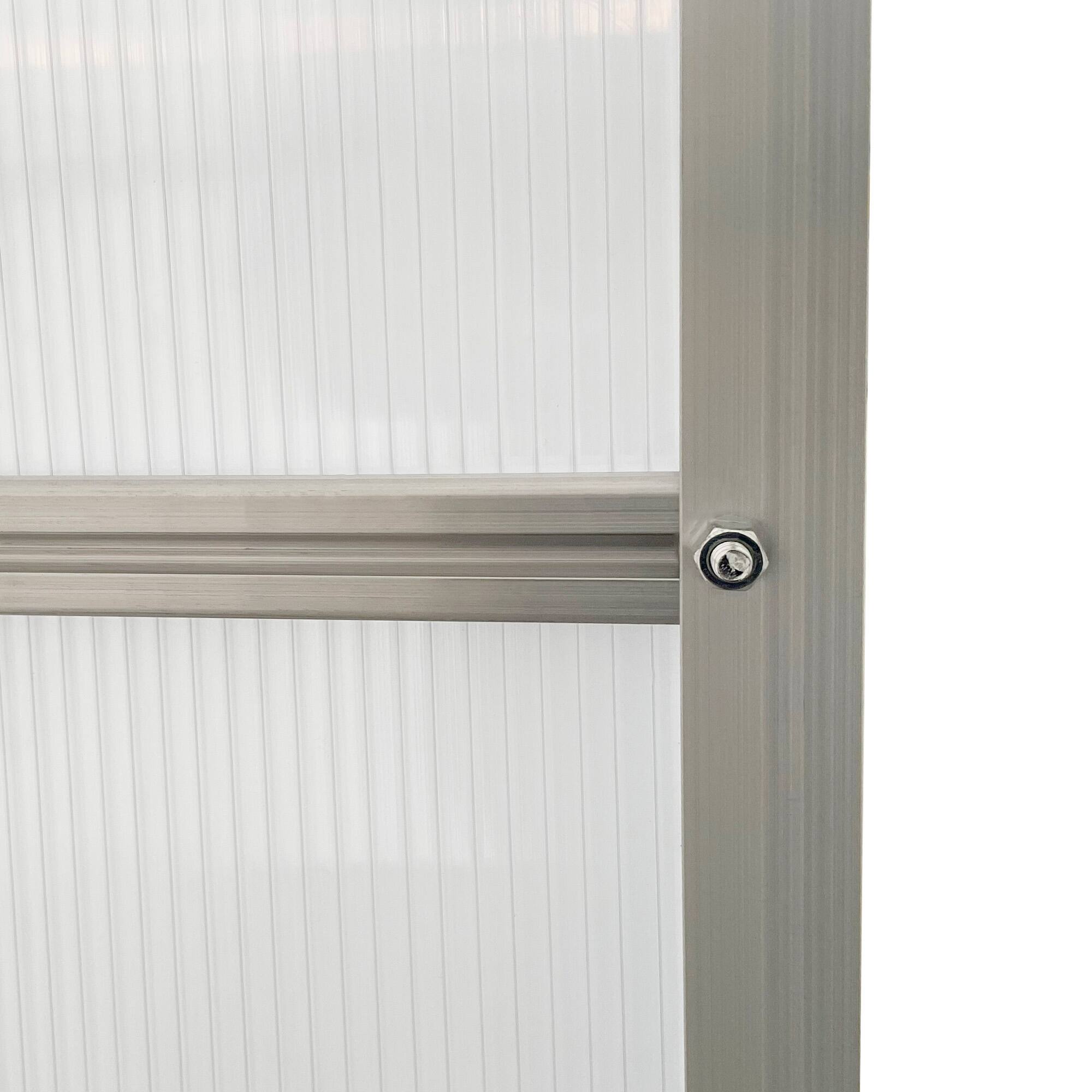 Alt View 7. Outsunny - 8' x 6' x 6.5' Polycarbonate Greenhouse with Adjustable Roof Vent, Walk-in Heavy Duty Greenhouse with Aluminum Frame.