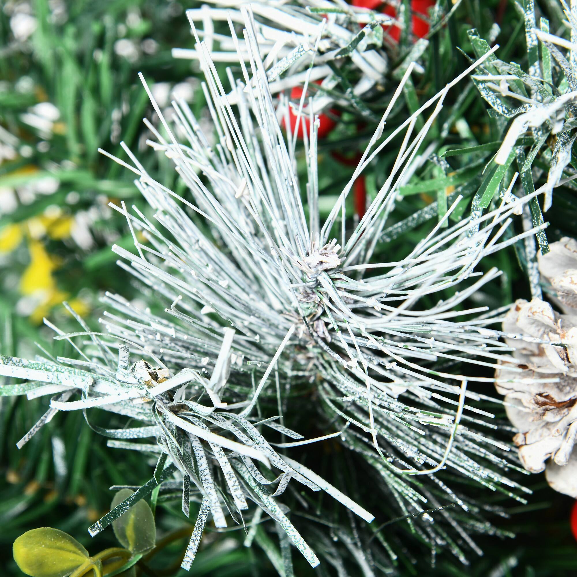 Alt View 7. Homcom - 2 Pack 2. Prelit Outdoor Artificial Christmas Trees, Pine Cones Berries LED Lights - Green.