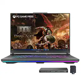 ASUS - ROG Strix G16 16" FHD+ Gaming Laptop,Ryzen 9 8940HX,16GB RAM,1TB SSD+1TB Dock Set,RTX 5070,Backlit,Win11 - Gray